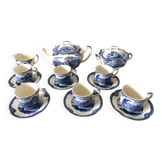Vintage Service à Thé Café Chocolat Johnson Brothers Bros Old Castles Blue