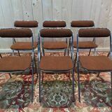 6 chrome folding chairs 1970