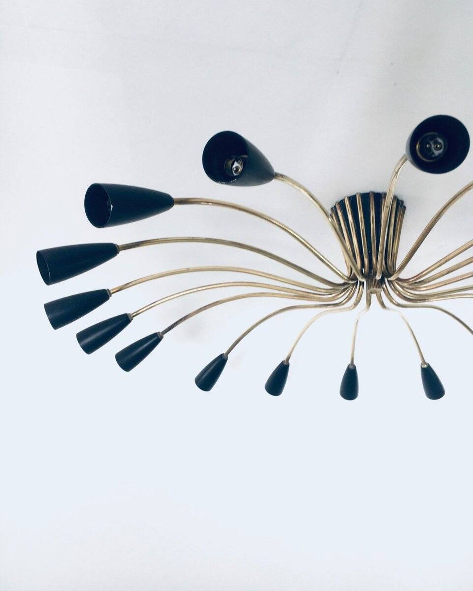 Sputnik 18-Arm Ceiling Lamp from Kaiser Leuchten, Germany, 1950s