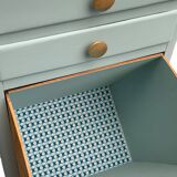 Commode de salle de bain vintage vert grisé