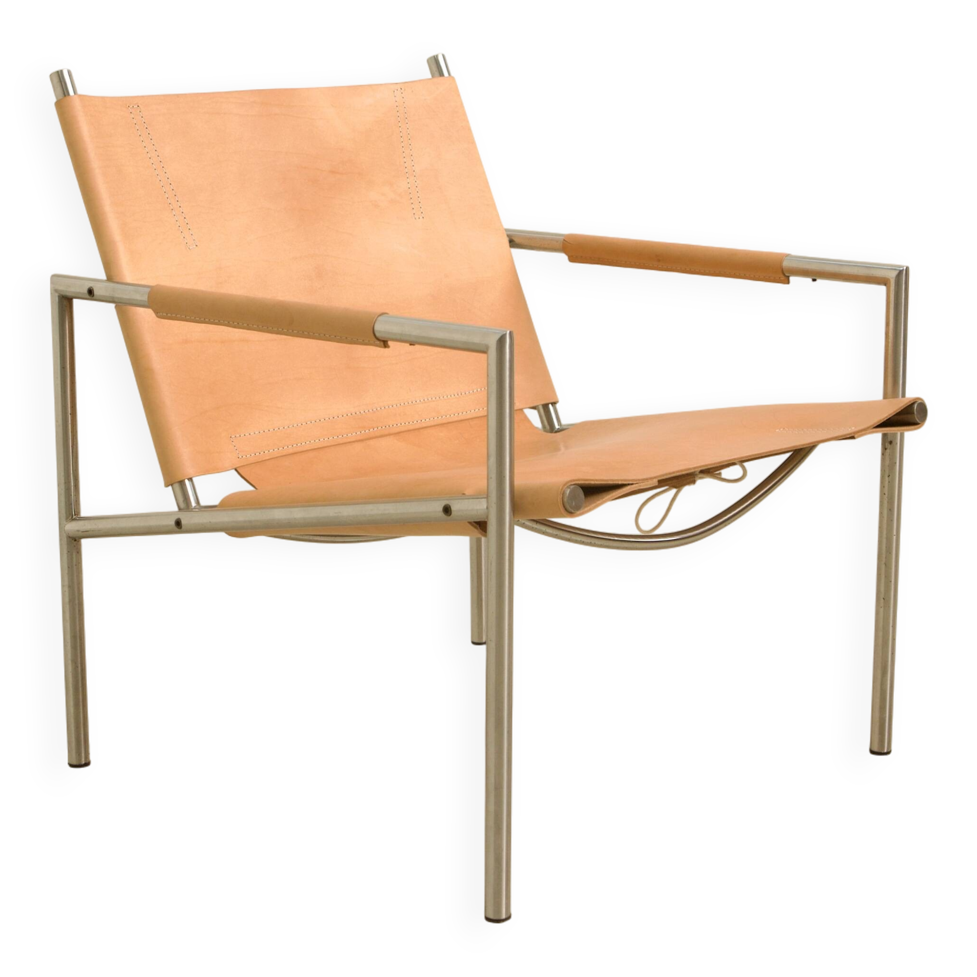Fauteuil "SZ02" cuir beige naturel par Martin Visser pour Spectrum 00's