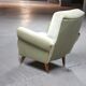 Fauteuil club année 50 60 déjà restauré vert d'eau