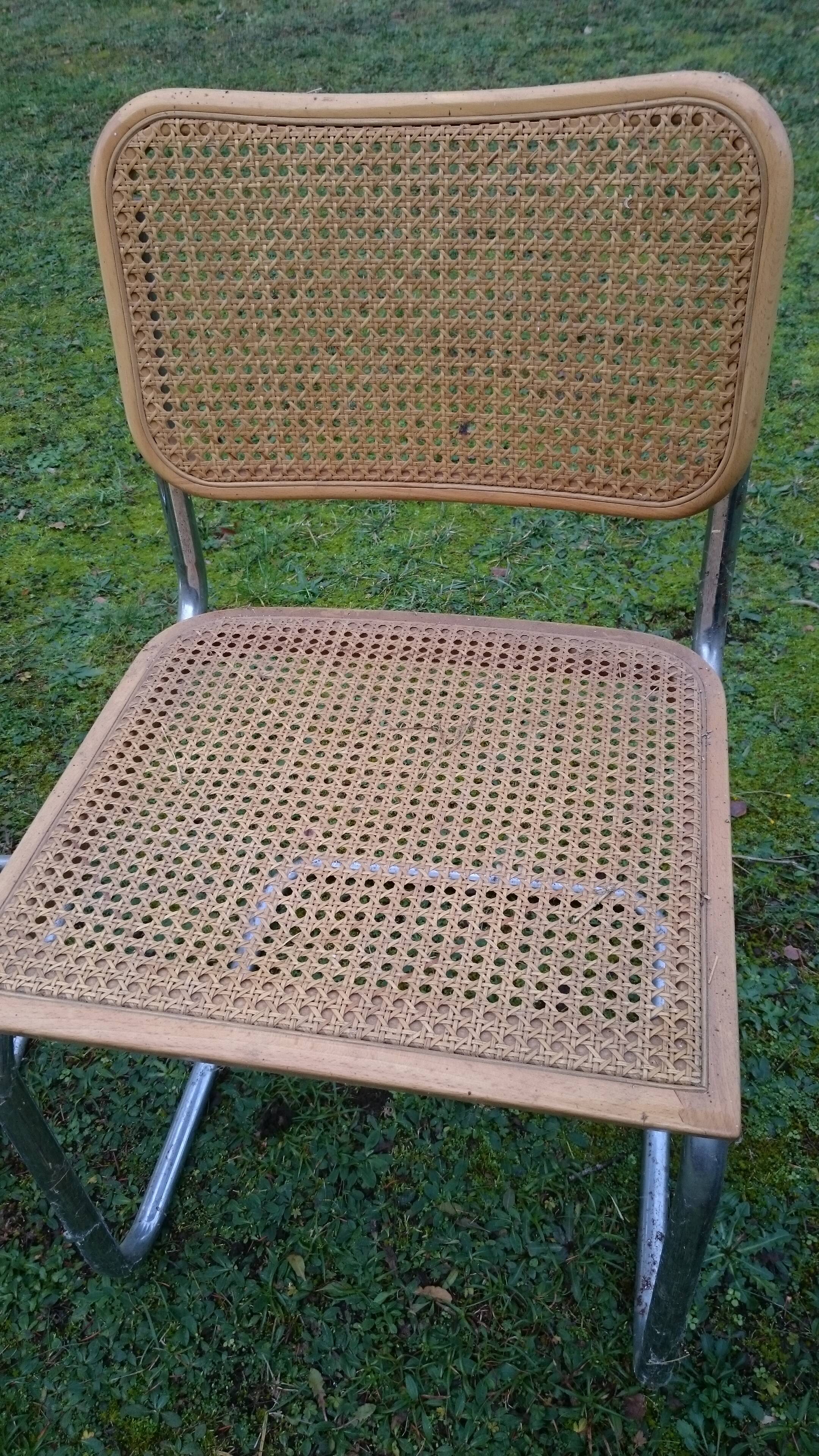 Chaises cesca B32 par Marcel Breuer 1980