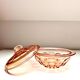 Set of two vintage pink glass boxes