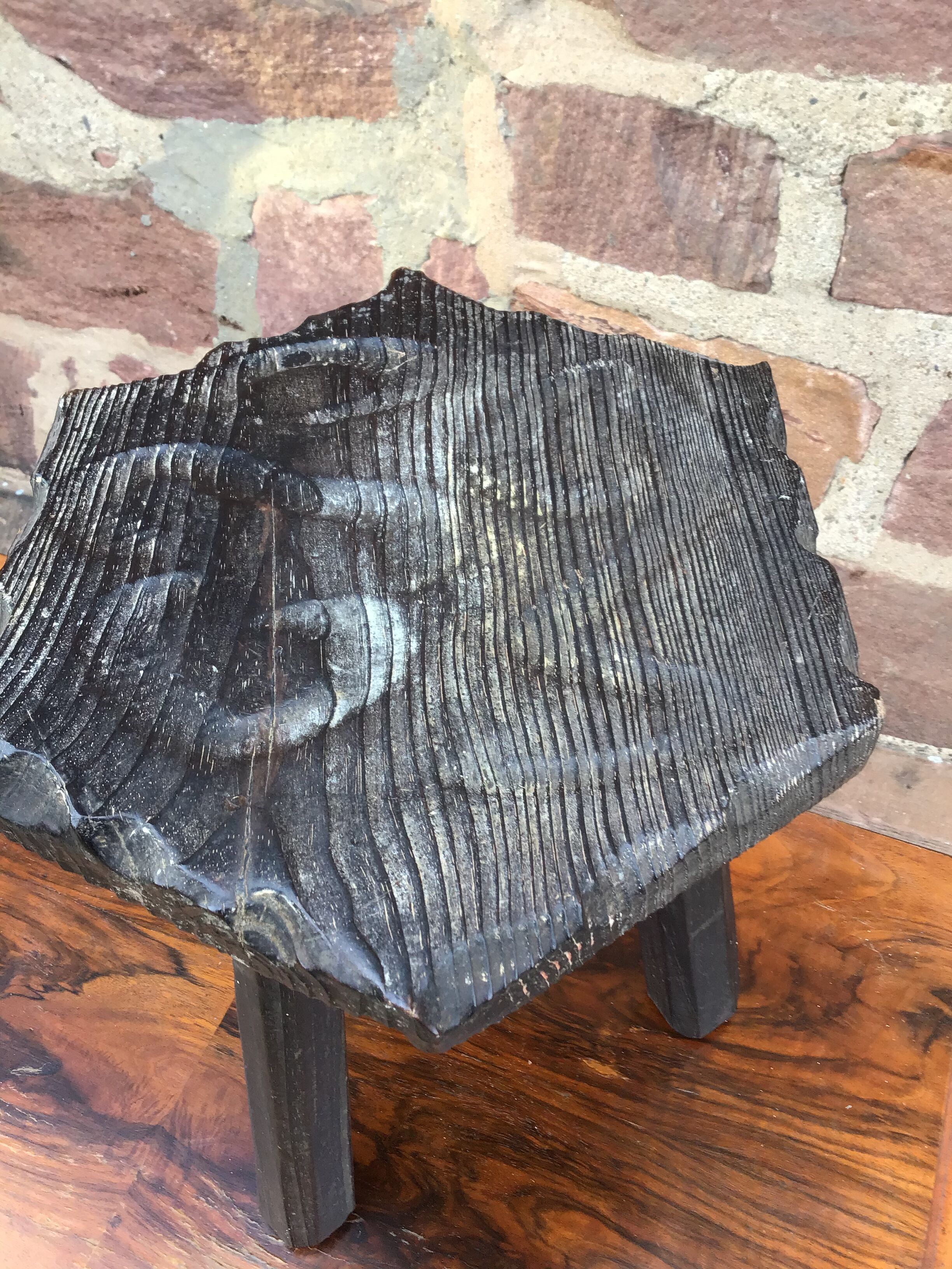 Vintage wooden farm stool