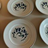 Flat plates series of six earthenware Longchamp décor Simone