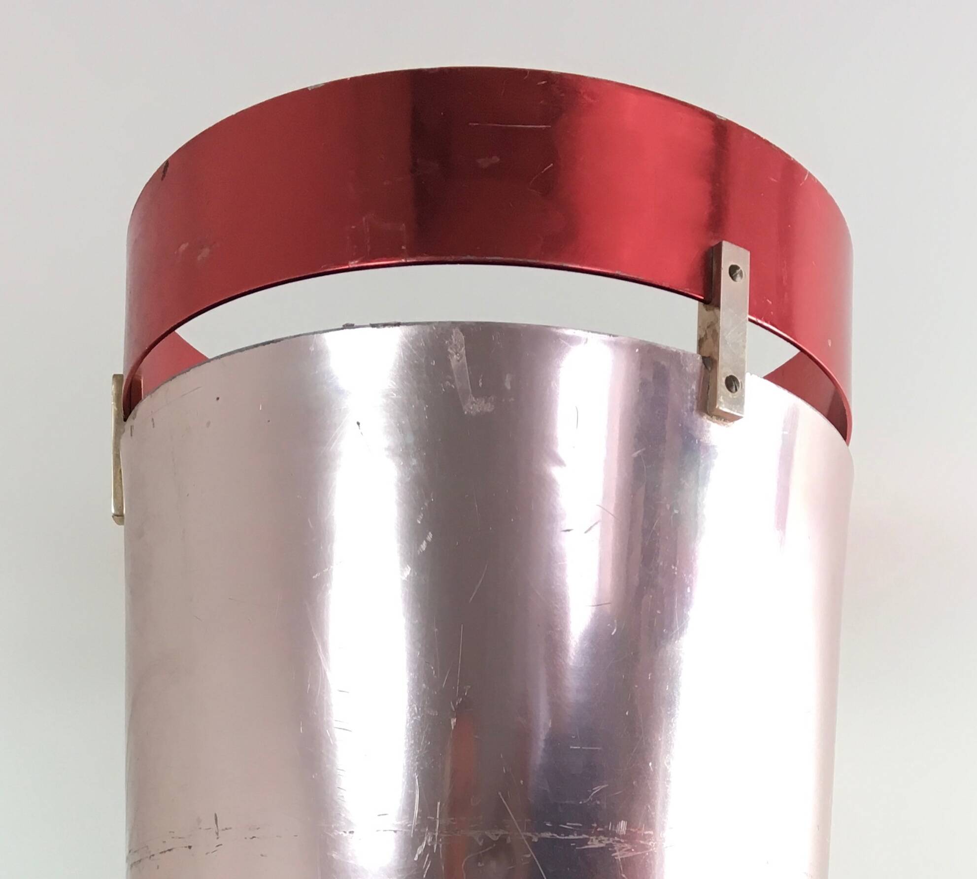 Old Rose Aluminum Umbrella Stand by Ettore Sottsass Produced by Rinnovel