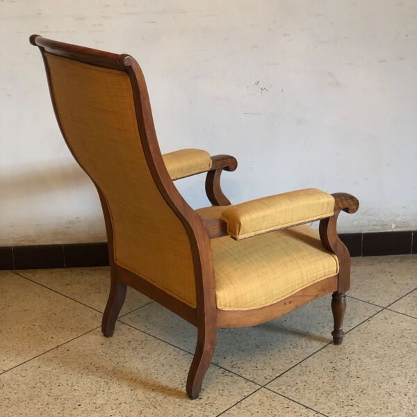 Fauteuil Charles X en bois fruitier et filets de citronnier