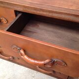Commode  bois et cuir