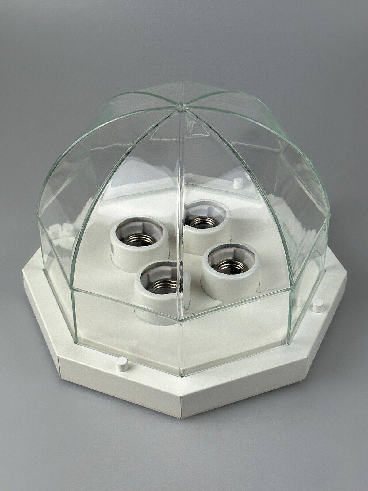 60s 70s ceiling lamp Glashütte Limburg Germany Plafoniere glass & metal