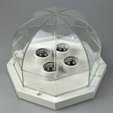 60s 70s ceiling lamp Glashütte Limburg Germany Plafoniere glass & metal