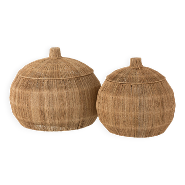 Lot de 2 paniers Dantya en jute naturel (55.5x55.5x45cm)