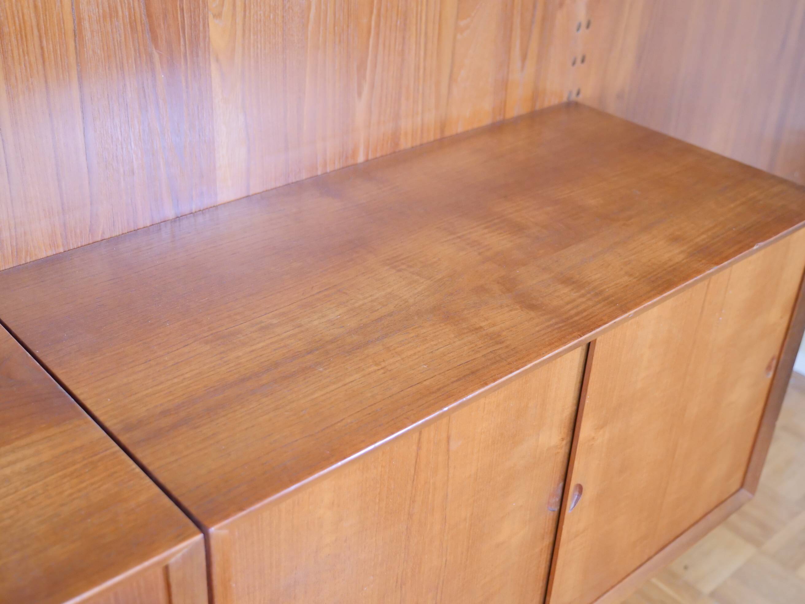 Modular teak shelving system by Poul Cadovius for Cado, 23 Set, 1960s