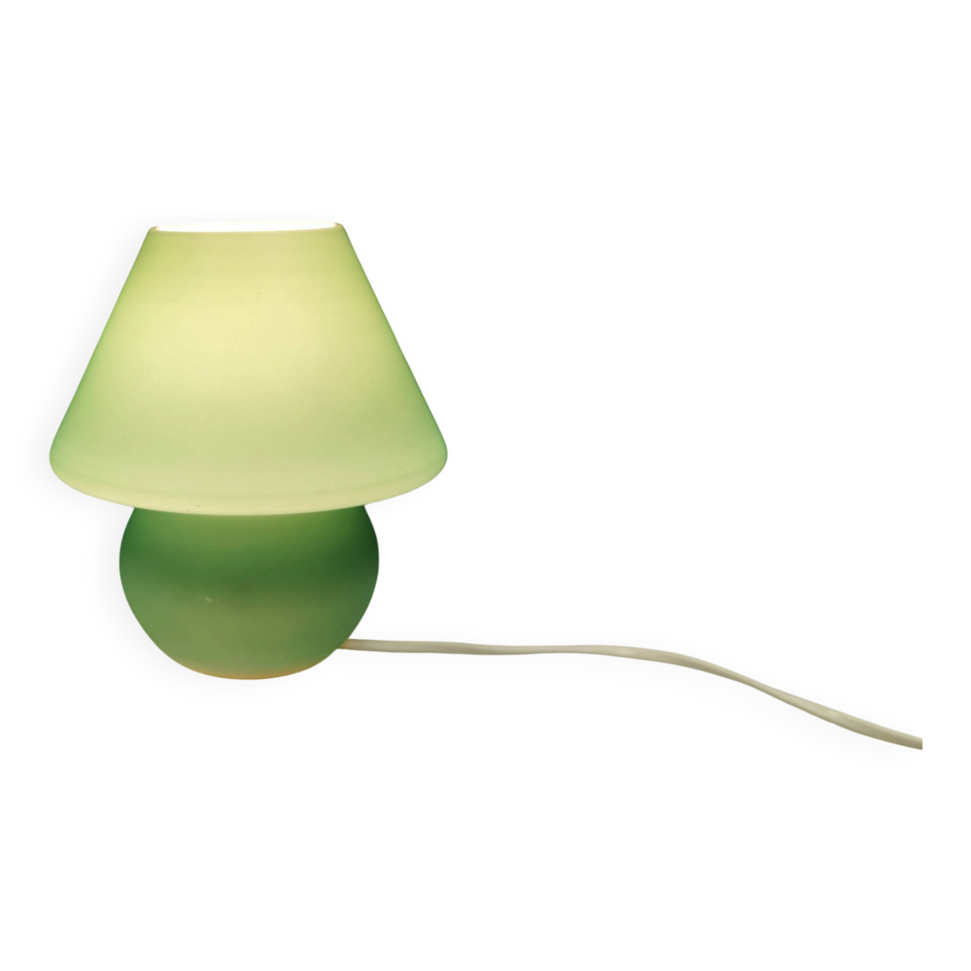 Retro green 'mushroom' table lamp, Danish from the 1980s-90s.