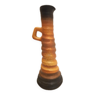 Vase en céramique beige / marron annees 60