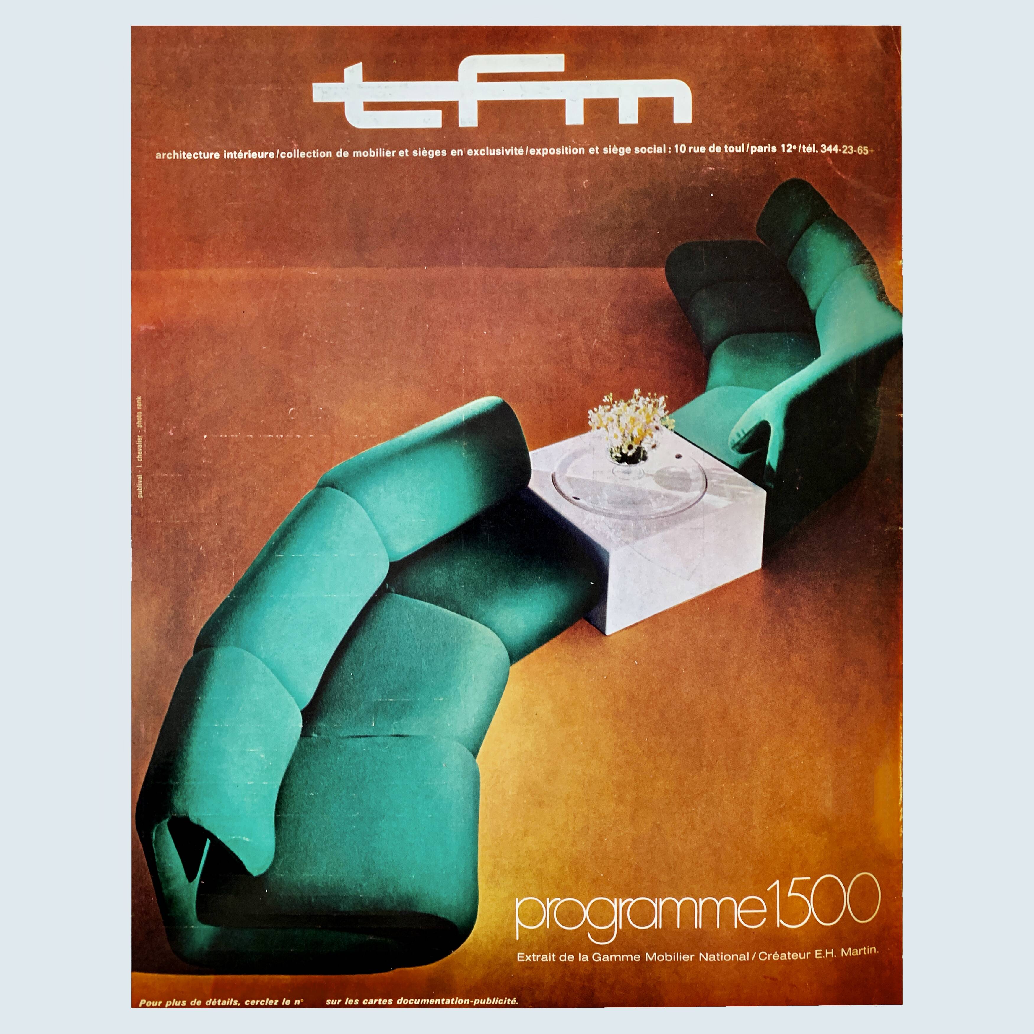 Etienne Henri Martin, 2 armchairs 1500, TFM, circa 1964