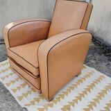 Club chair in imitation leather