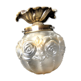 Art Deco brass glass chandelier