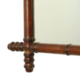 Antique Wooden Faux Bamboo Mirror Facet Cut France 58x78cm