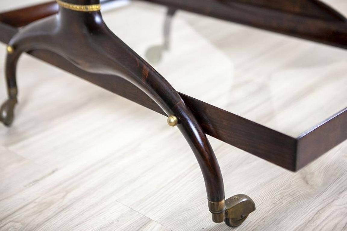 Vintage Side Table in Dark Brown Beech, 1950s