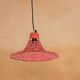 Vintage tulip hanging lamp in rattan
