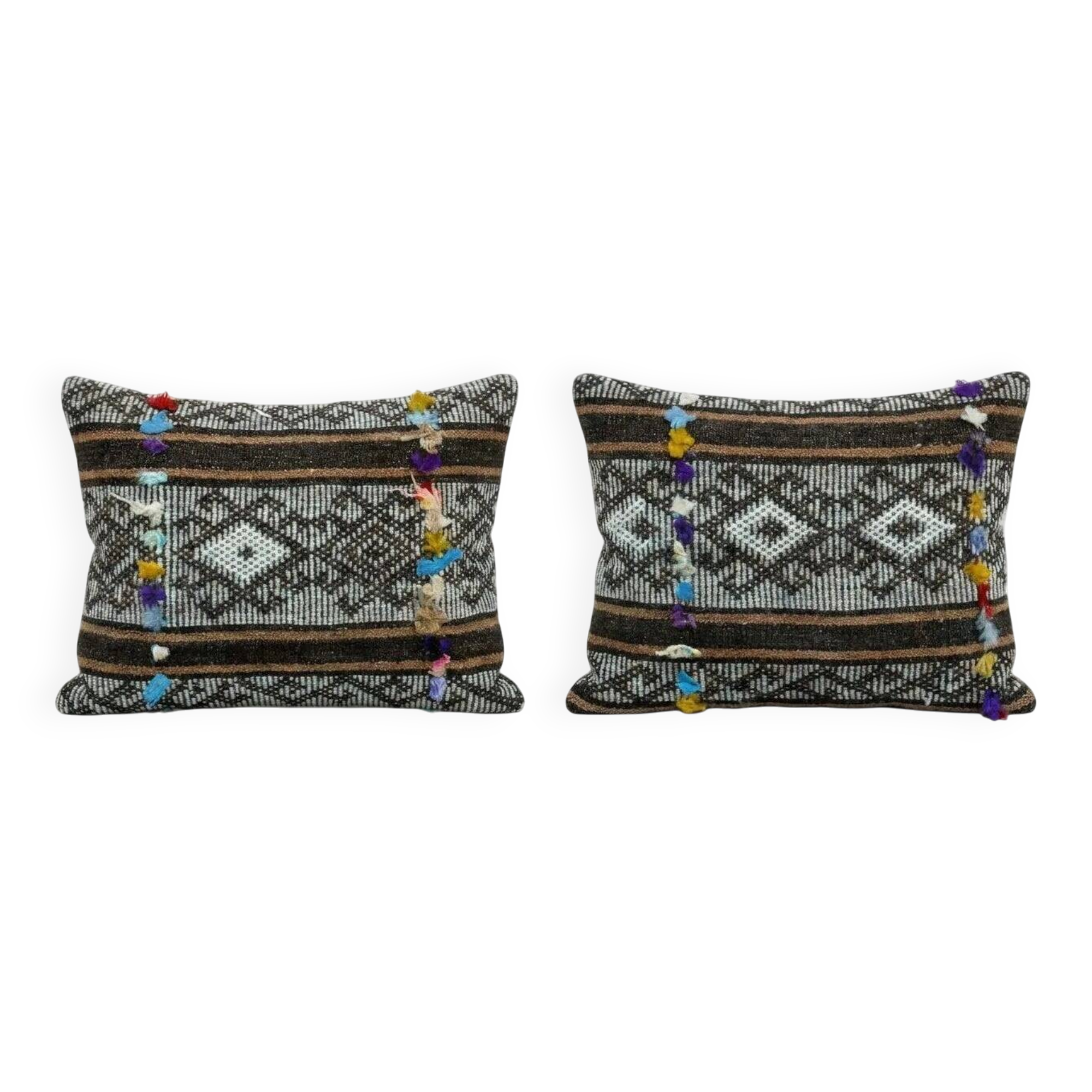 Set of 2 vintage kilim cushion covers 36x51 cm