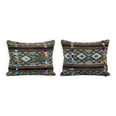 Set of 2 vintage kilim cushion covers 36x51 cm