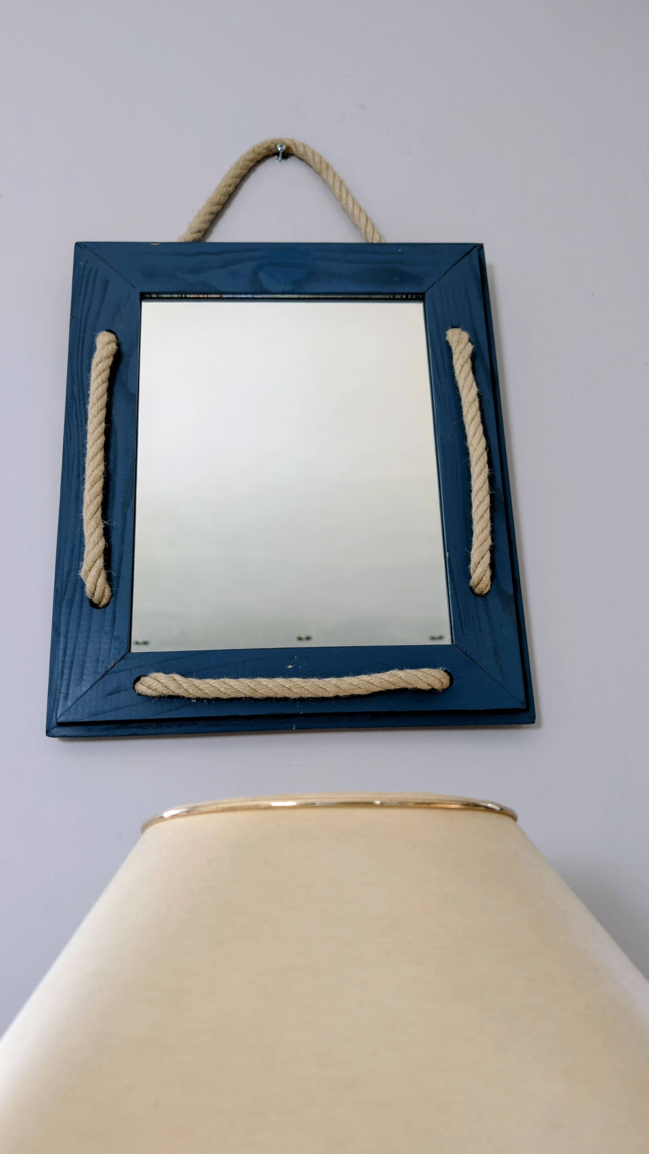 Miroir décoratif artisanal – esprit nautique 41 x 34 cm