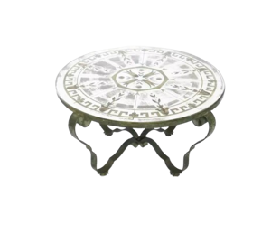 Table ronde année 40 - verre