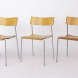 Set of 6 Lammhults Campus Stacking Chairs, Swedish Mid Century Chairs 1970s