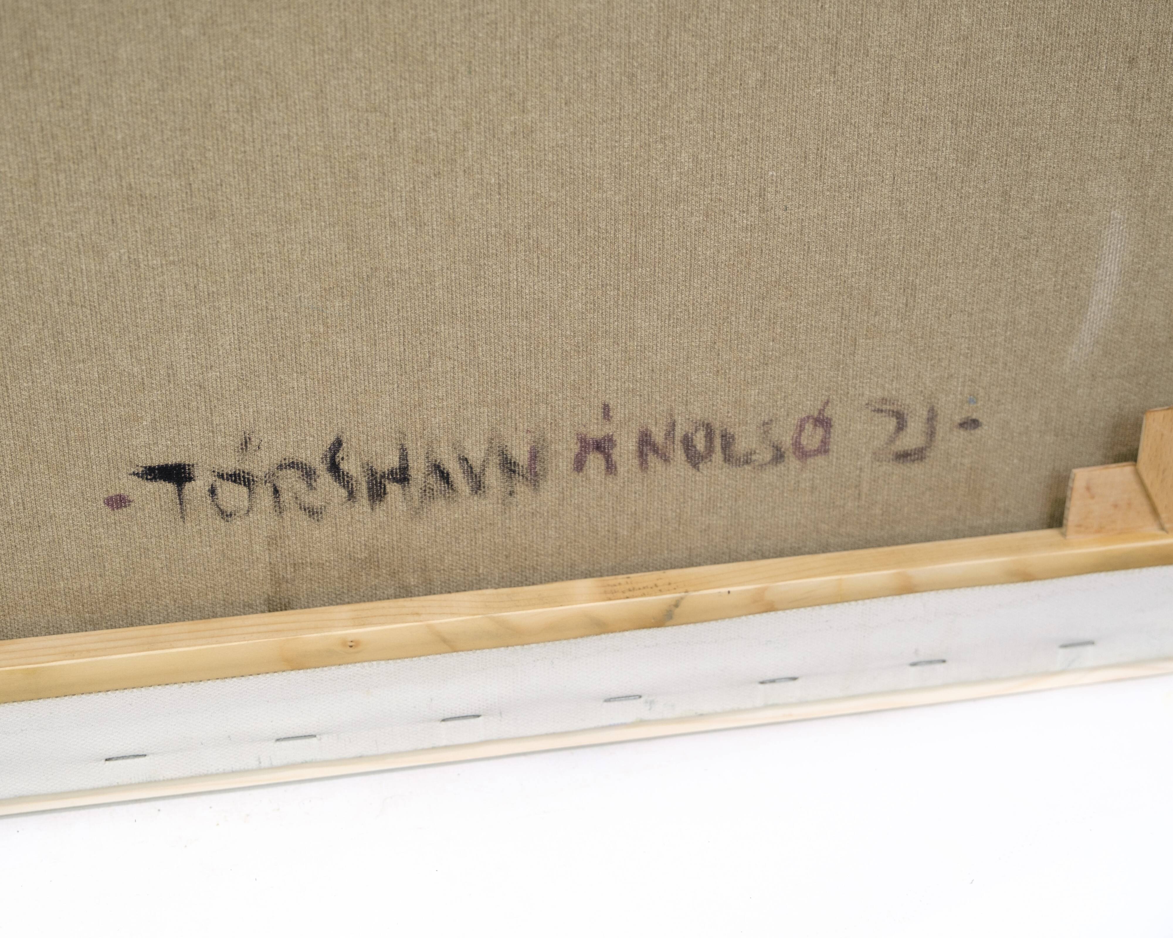 Painting on canvas - Motif Torshavn - Zakarias Heinesen - Signed - 2021