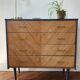 Commode 4 tiroirs bois bleue à chevrons