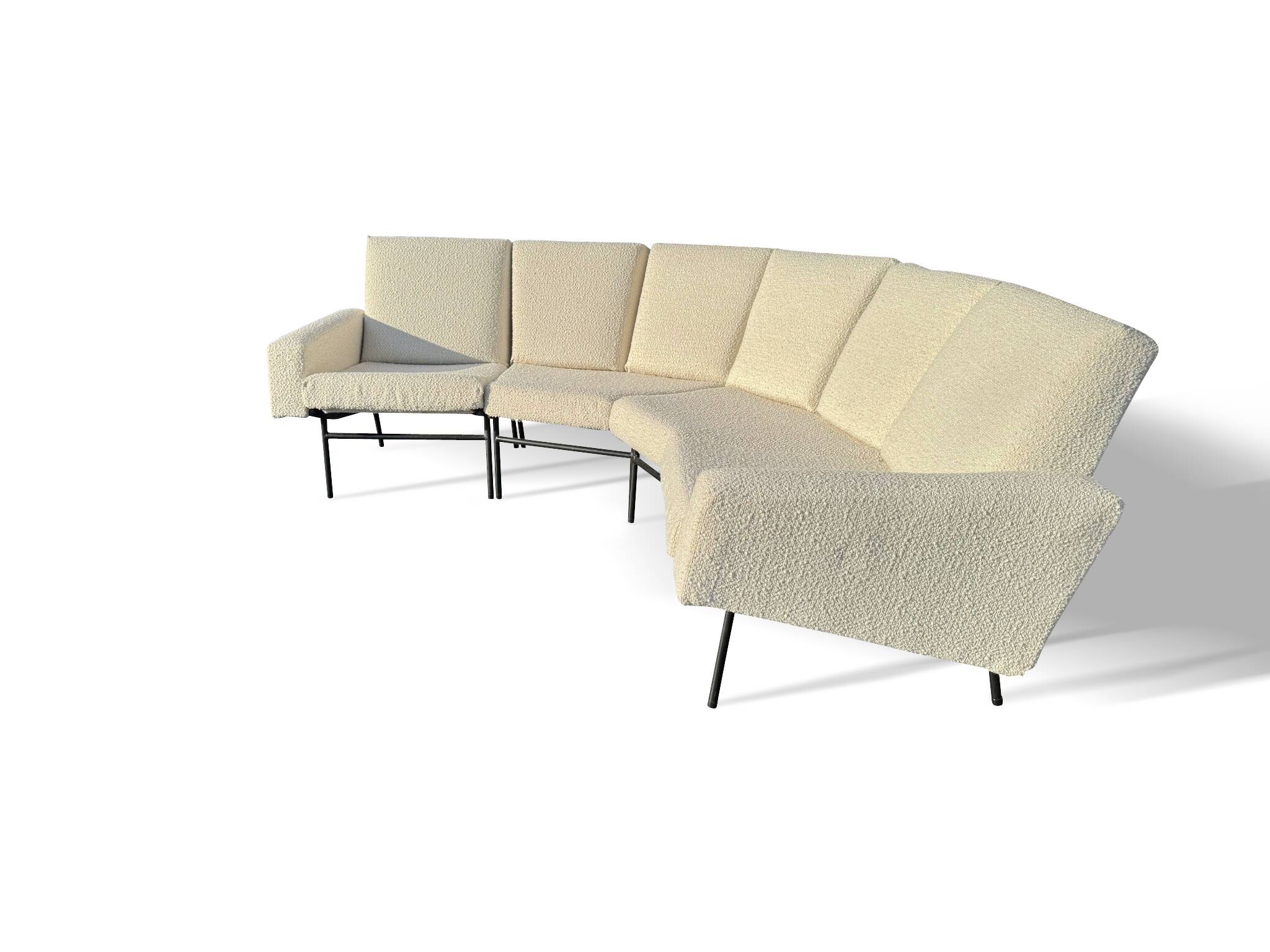 Rare panoramic sofa and two armchairs “G10” set by Pierre Guariche