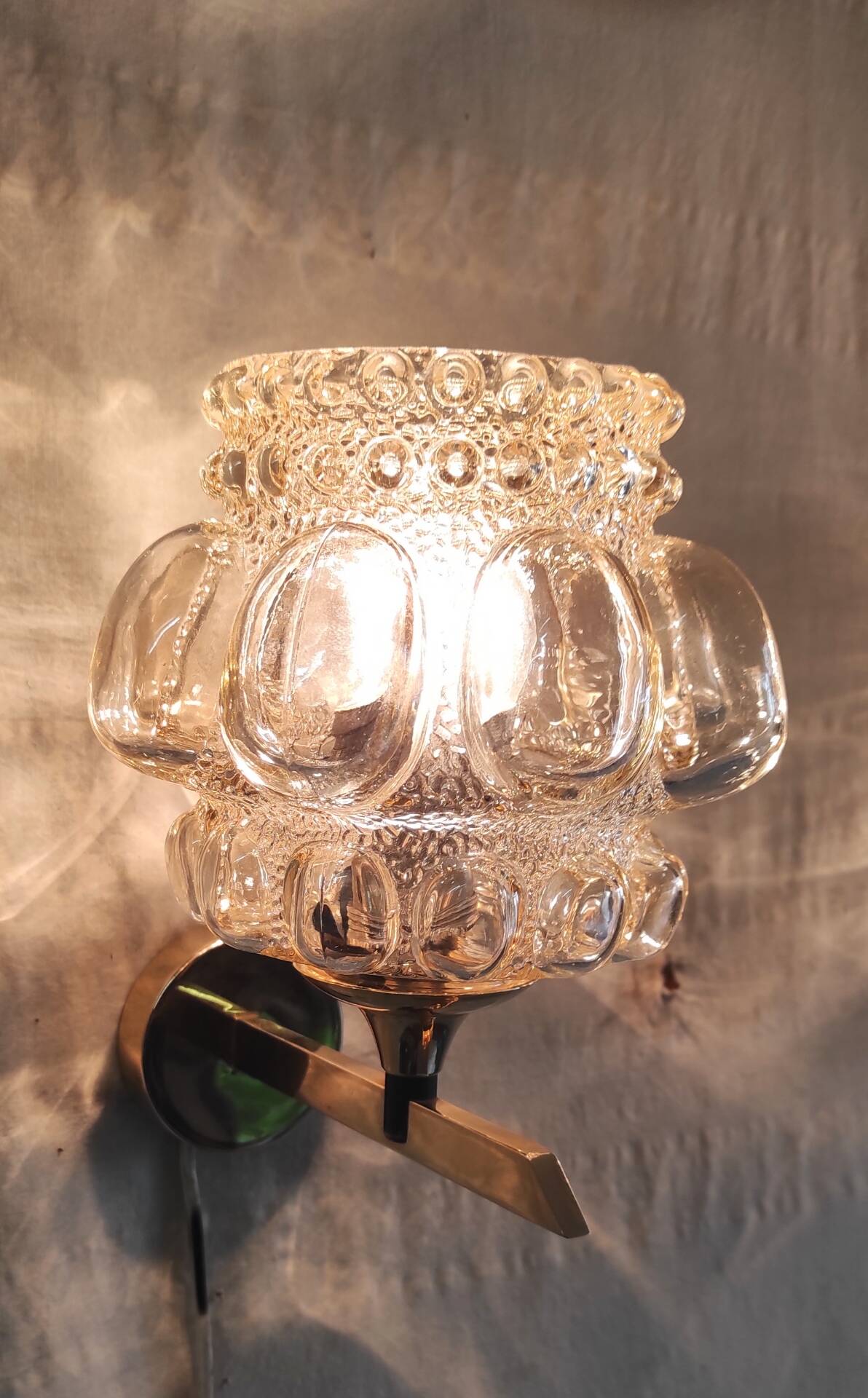 Brass and glass wall lights by Helena Tynell - 1970s