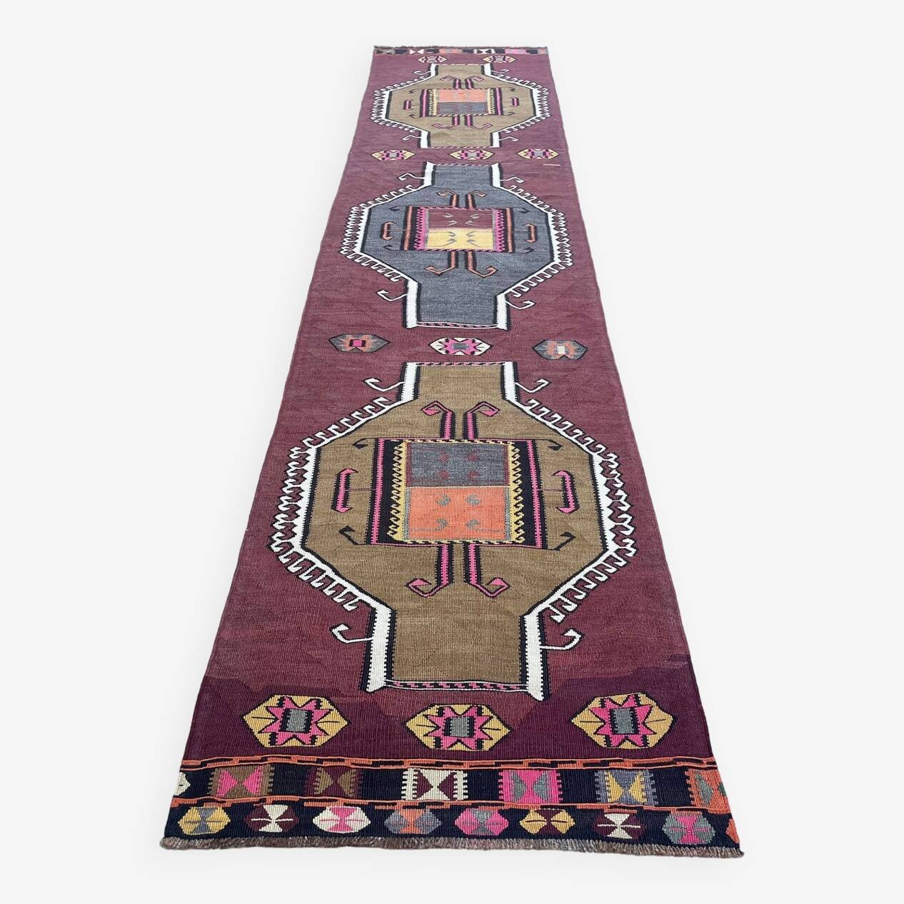 Colorful Handmade Large Hallway Rug