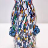 Blue Murano Glass Vase Attributed to Fratelli Toso with Murrines, Italy