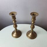 Ensemble de 2 chandeliers en laiton années 60