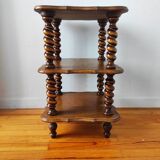Table d'appoint, chevet en bois tourné