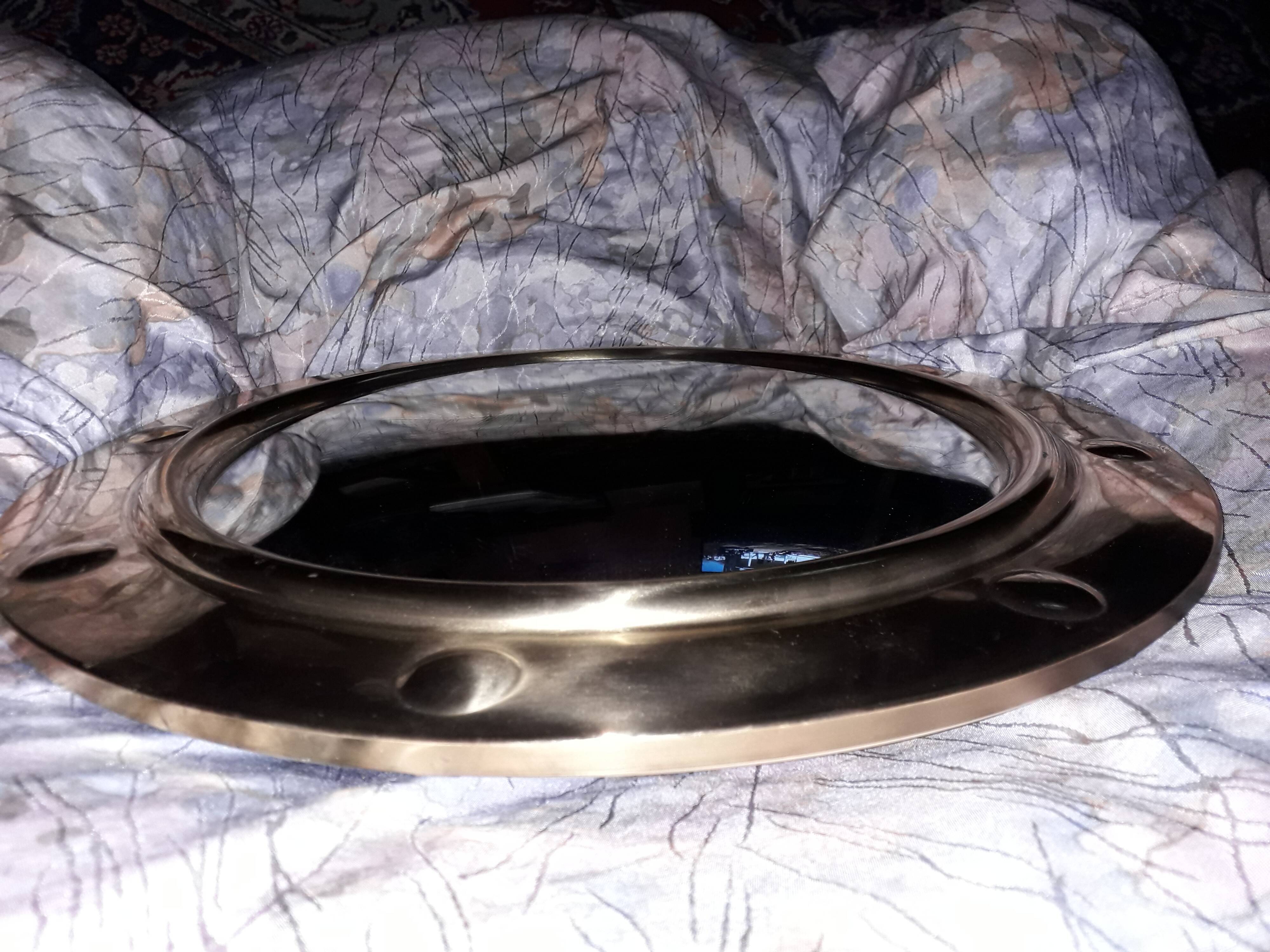 Mirror witch bulging brass 48x48cm