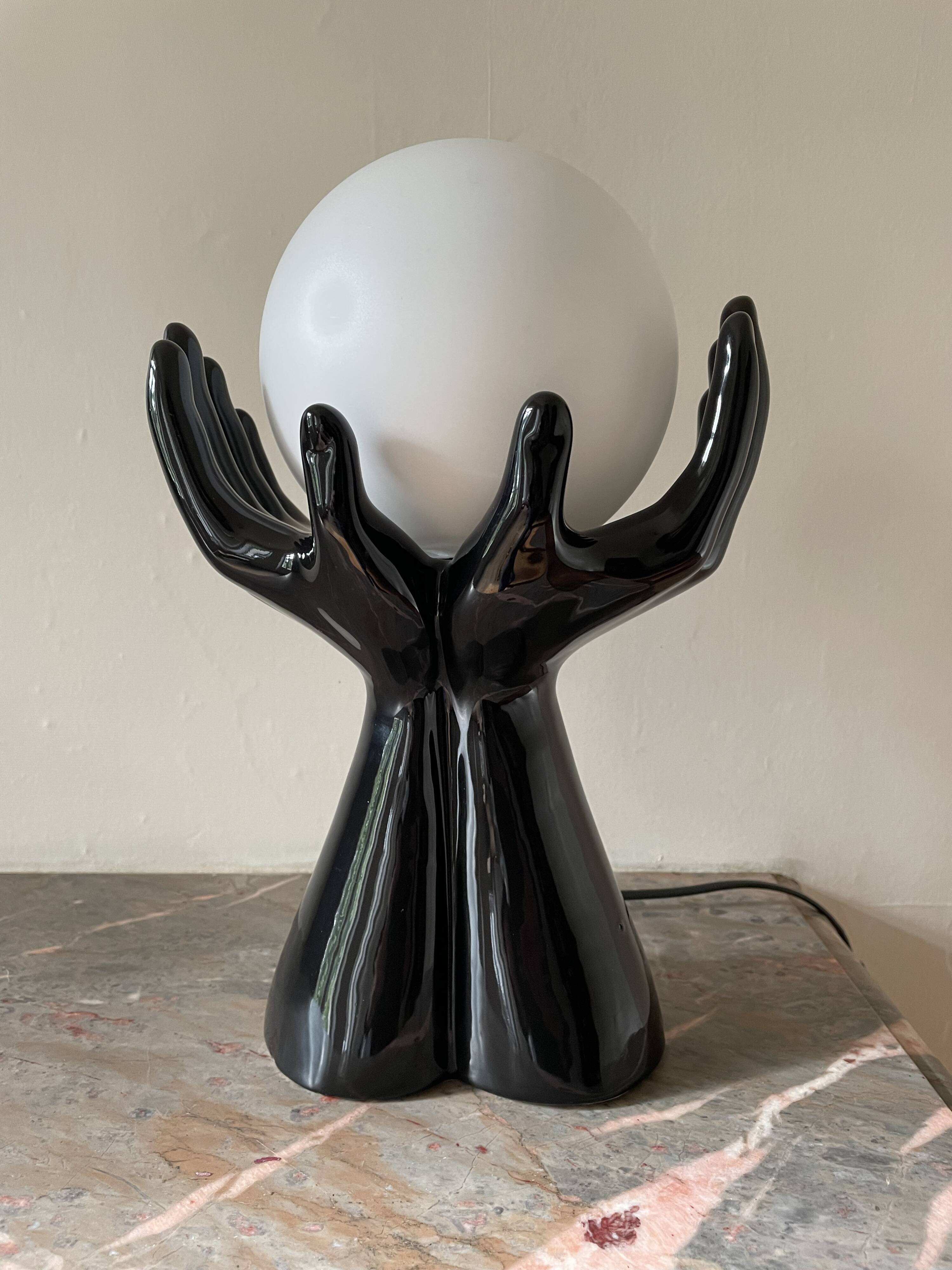 Handmade ceramic lamp, 1970