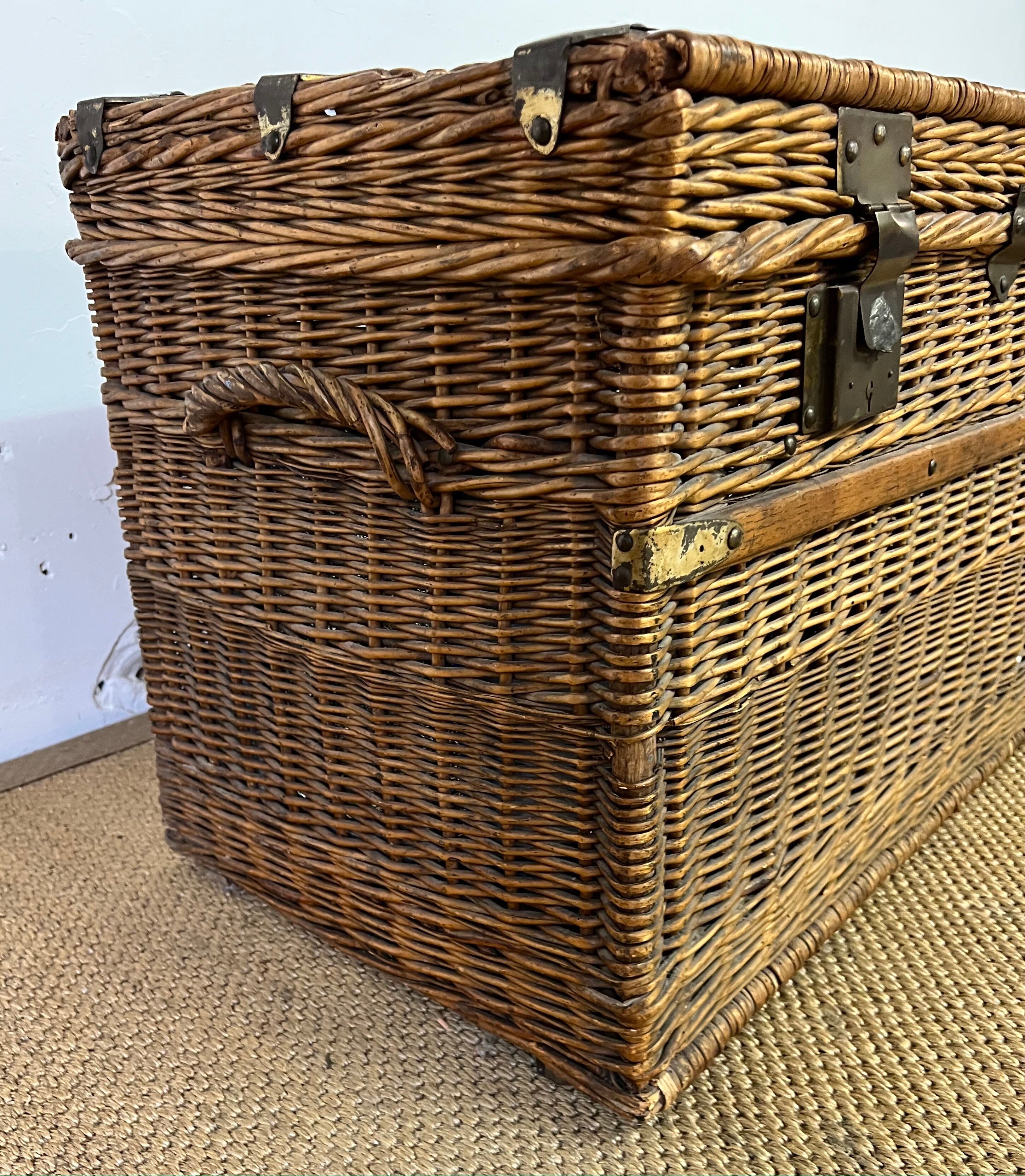 Vintage rattan trunk