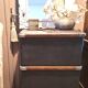 Antique vintage wooden travel trunk dating from the 1880s/1920s