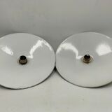 Pair of enamelled metal pendant lights