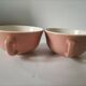 Set of two powder pink Villeroy & Boch cups, 1950s style