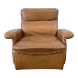 Vintage cognac leather armchair / single seater armchair / armchair