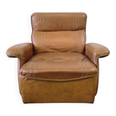 Fauteuil vintage en cuir cognac / fauteuil une place / fauteuil