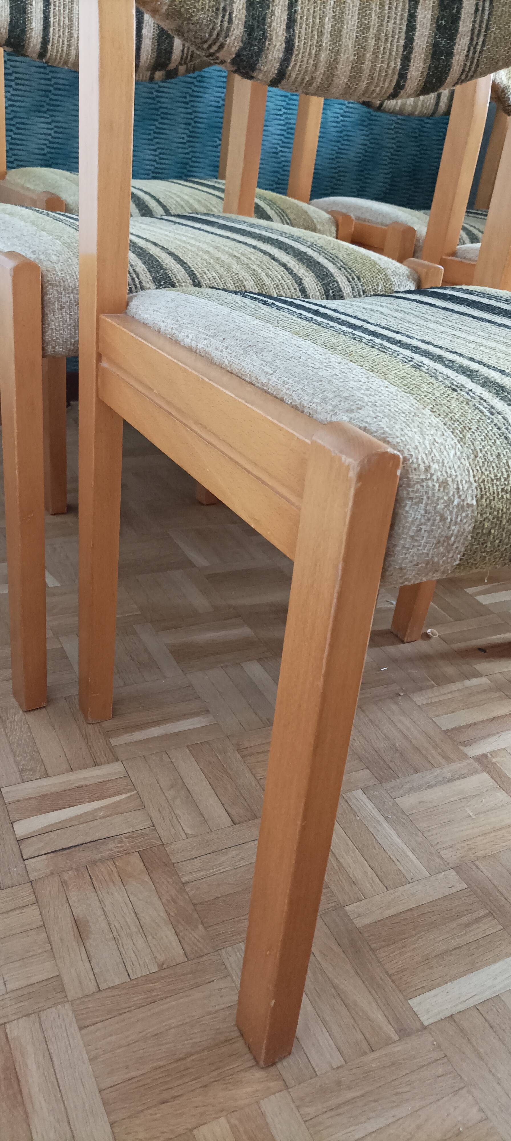 6 chaises scandinaves années 60