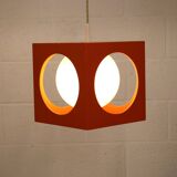 Orange Poker Dice Pendant Lamp - 1970s Space Age Lighting