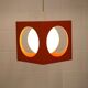 Orange Poker Dice Pendant Lamp - 1970s Space Age Lighting
