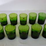 Set of 10 tinted glasses made in Poland, 1970s